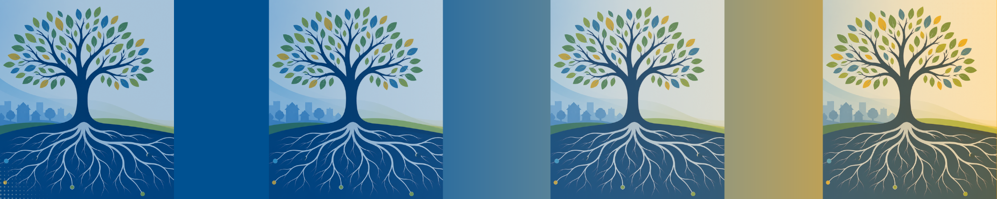 Graphic of trees with roots